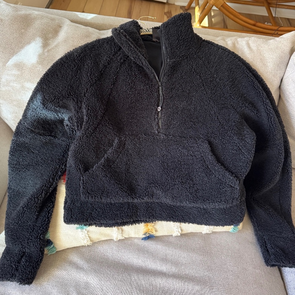 Lululemon Sherpa 3/4 Zip Pullover Jacket Black XS/S Women’s